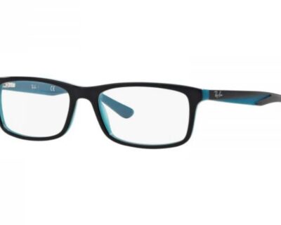 Rayban Black-Blue Rectangle Full Rim Eyeglasses