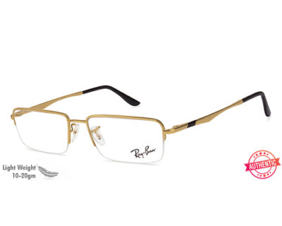 Rayban Golden Metal Square Half Rim Eyeglass