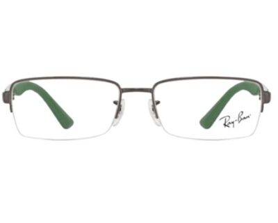 Rayban RB6306 2813 Black Green Rectangle Metal Sheet Eyeglass