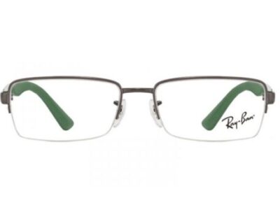 Rayban RB6306 2813 Black Green Rectangle Metal Sheet Eyeglass