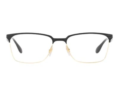 Rayban Black Gold Square Full Rim Eyeglasses