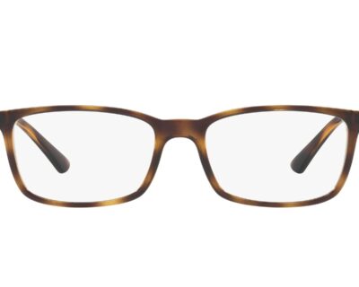 Rayban Brown Rectangle Full Rim Eyeglasses